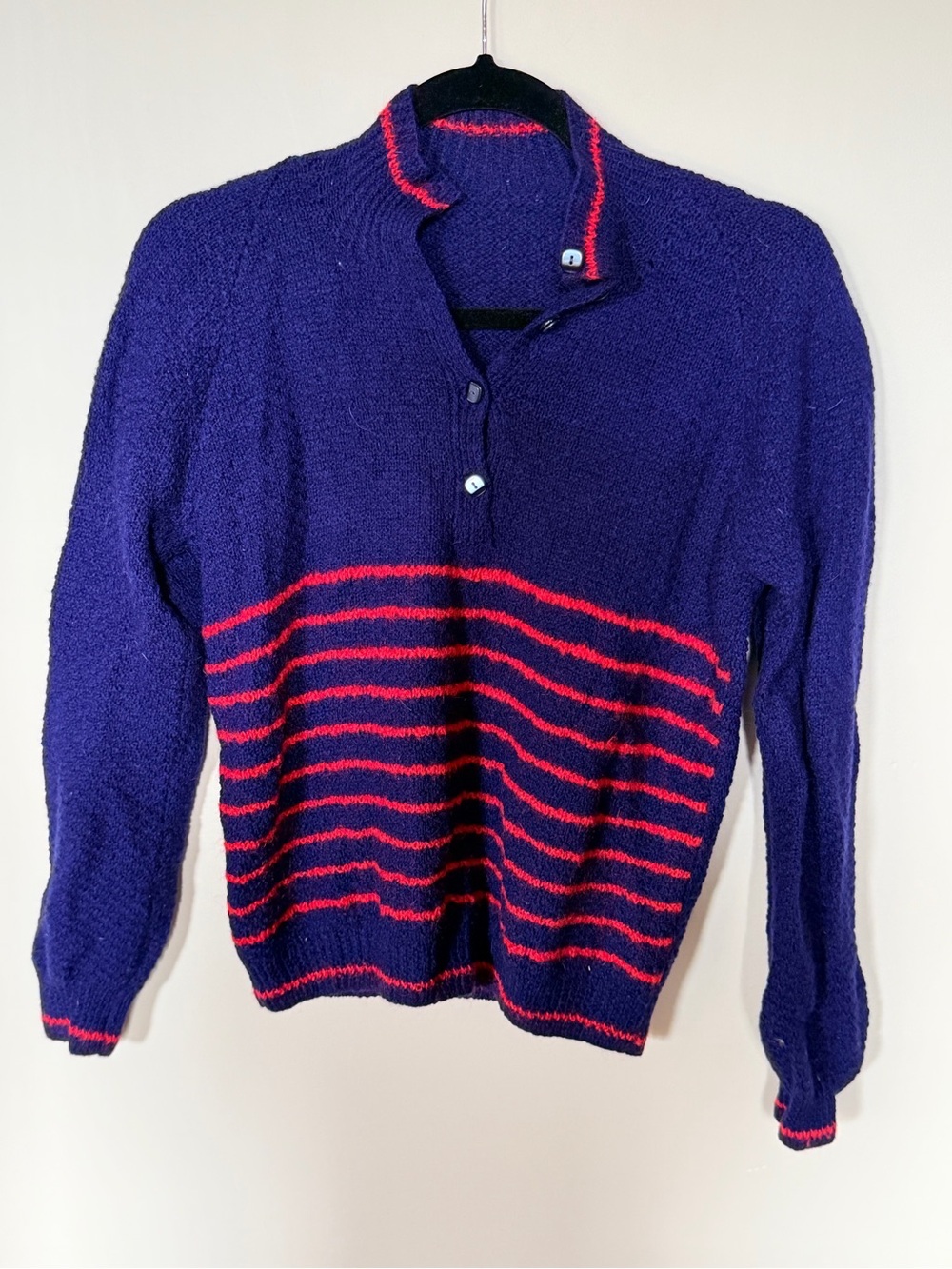 Vintage blue and red striped sweater size S